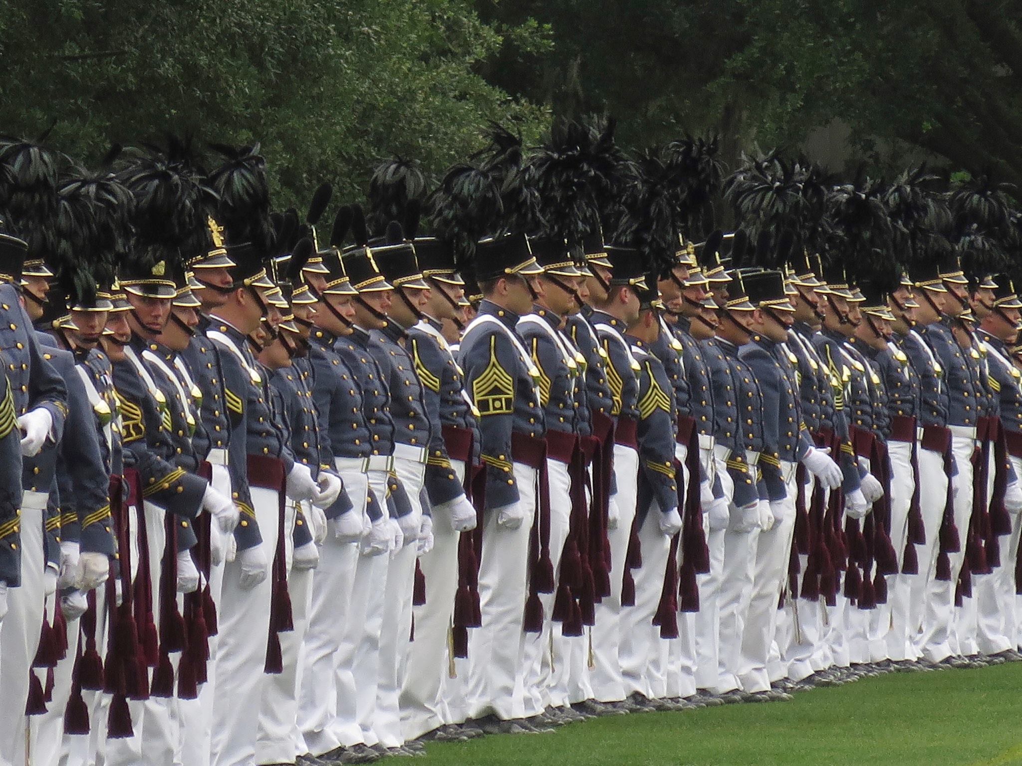 Members of the Class of 2015 turn to face the Corps of Cadets.