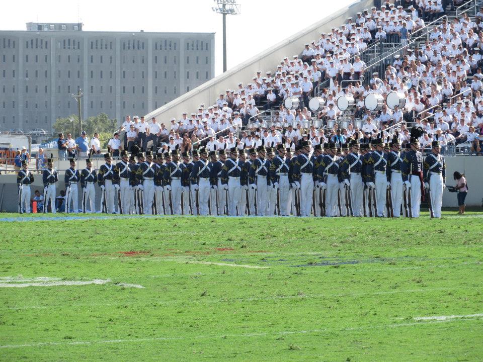 The 2015 Summerall Guards prepare to perform The Citadel Series at halftime. Oct 2014